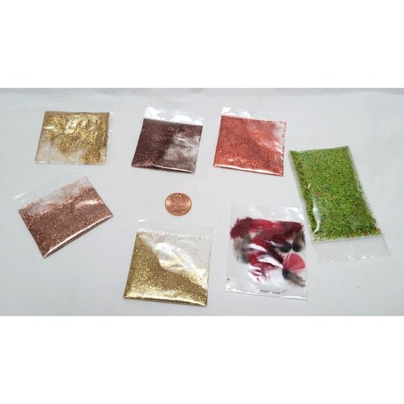 Vintage Lot of 20 Miniature Dollhouse Garden Craft Trees Glitter Birds Flowers - Picture 5 of 7